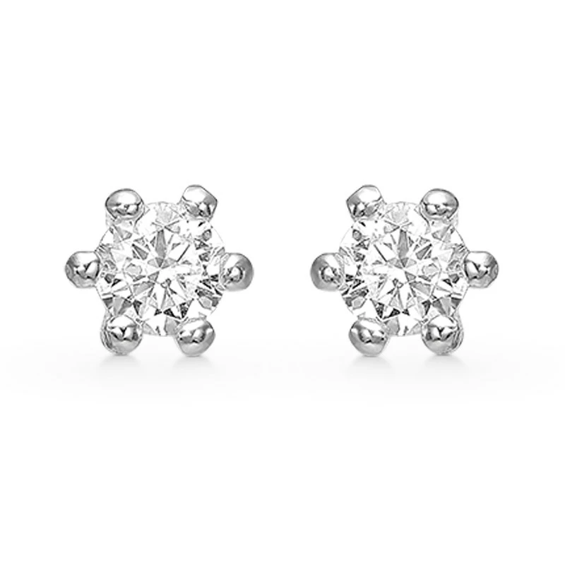 3,5 mm Støvring Design Zirkon Ohrstecker in Silber weißem Zirkon - Rund Ohrringe - Schöne Runder Ohrringe in modernen Designs