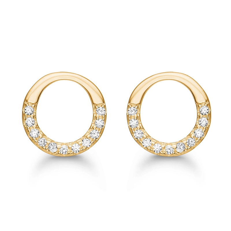 Støvring Design runden Ohrringe in vergoldetem Sterlingsilber weißem Zirkon - Rund Ohrringe - Schöne Runder Ohrringe in modernen Designs