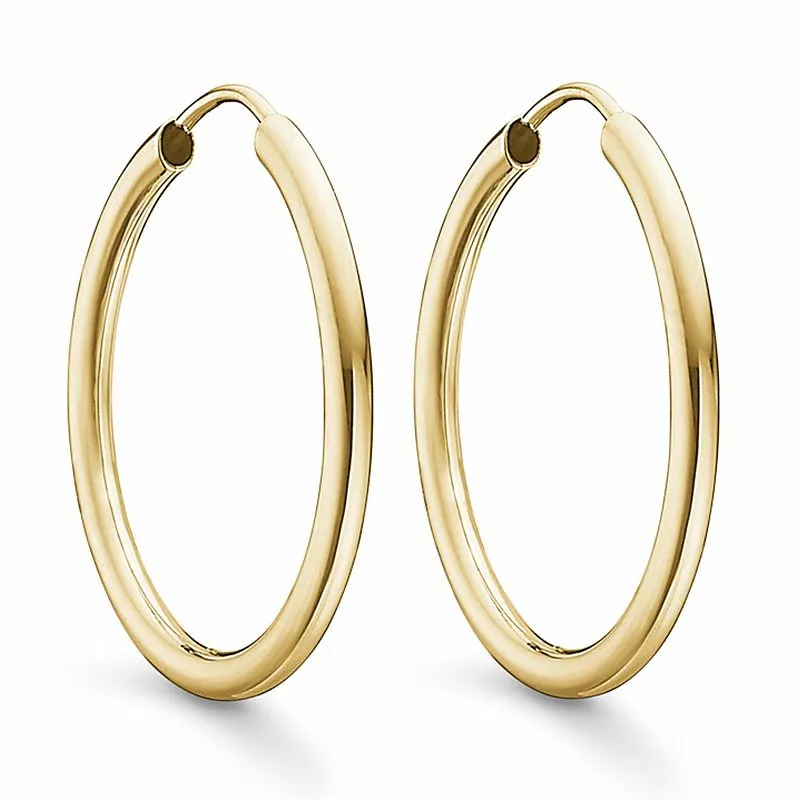 25 mm støvring design kreole in 14 karat gold - Rund Ohrringe - Schöne Runder Ohrringe in modernen Designs