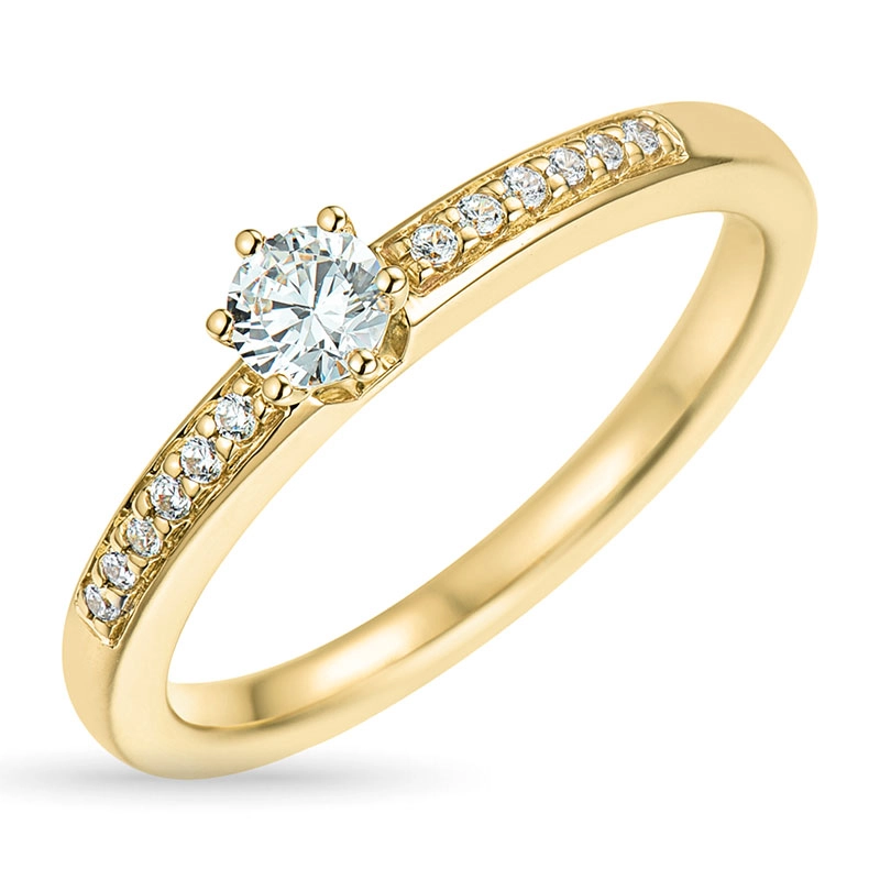 Zirkon Goldring aus 9 Karat Gold - Zirkonia Ring - Finden Sie stilvollen Zirkon Ringe hier