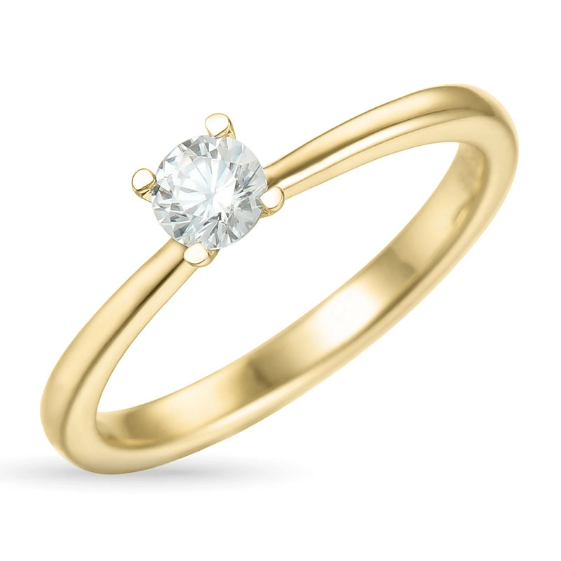 4,2 mm Zirkon Goldring aus 9 Karat Gold - Solitär Ring - Modernen Solitärringe, kaufen eine Solitärring hier