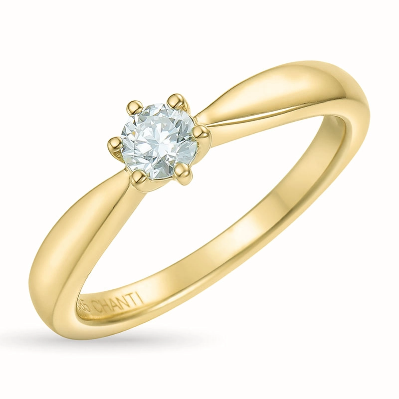 Zirkon Goldring aus 9 Karat Gold - Solitär Ring - Modernen Solitärringe, kaufen eine Solitärring hier