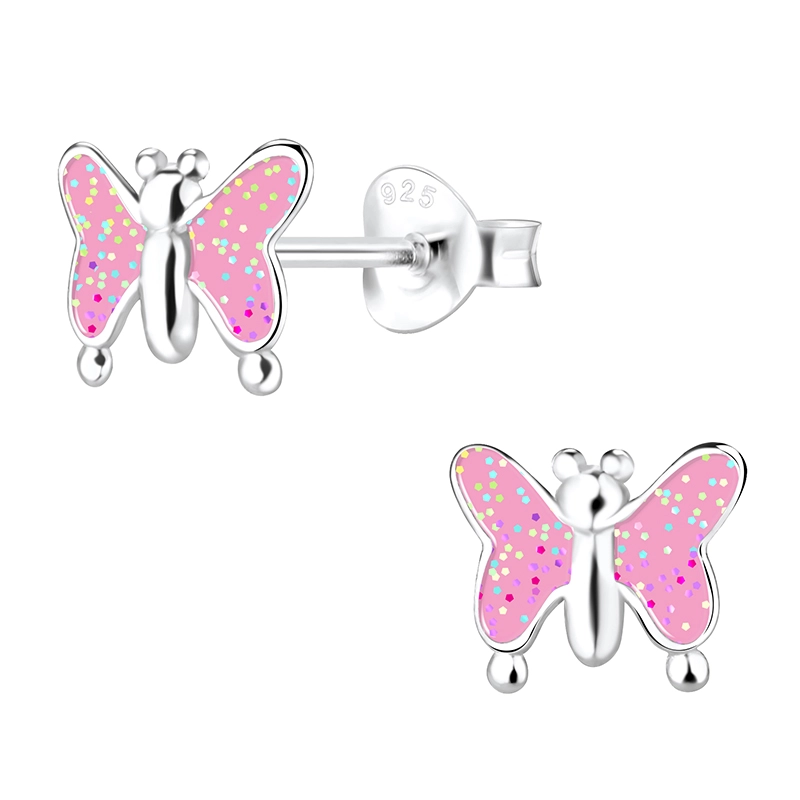 Schmetterlinge Kinderohrringe in Silber - Little Ones - Ohrringe mit Schmetterling - Schöne Damenohrringe - Online