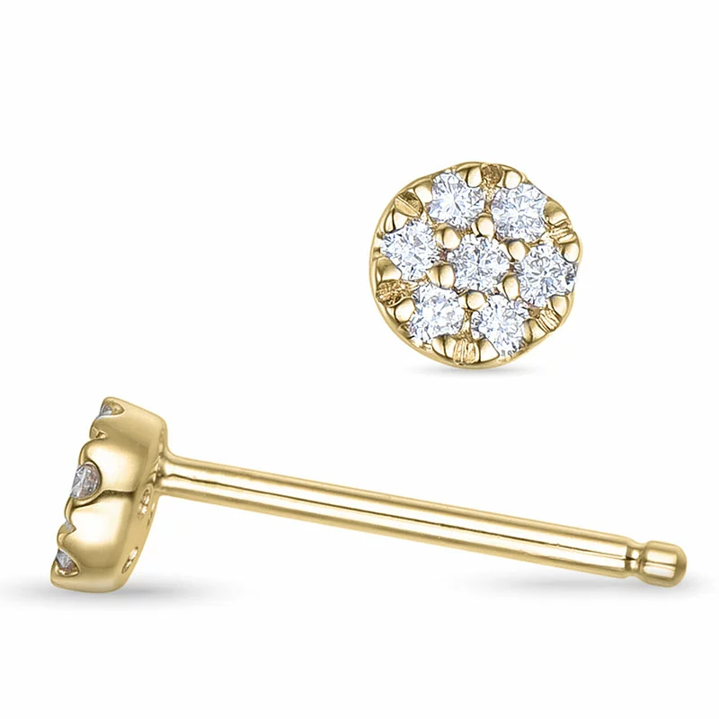 runden Diamantohrringe in 14 Karat Gold mit Diamant - Rund Ohrringe - Schöne Runder Ohrringe in modernen Designs
