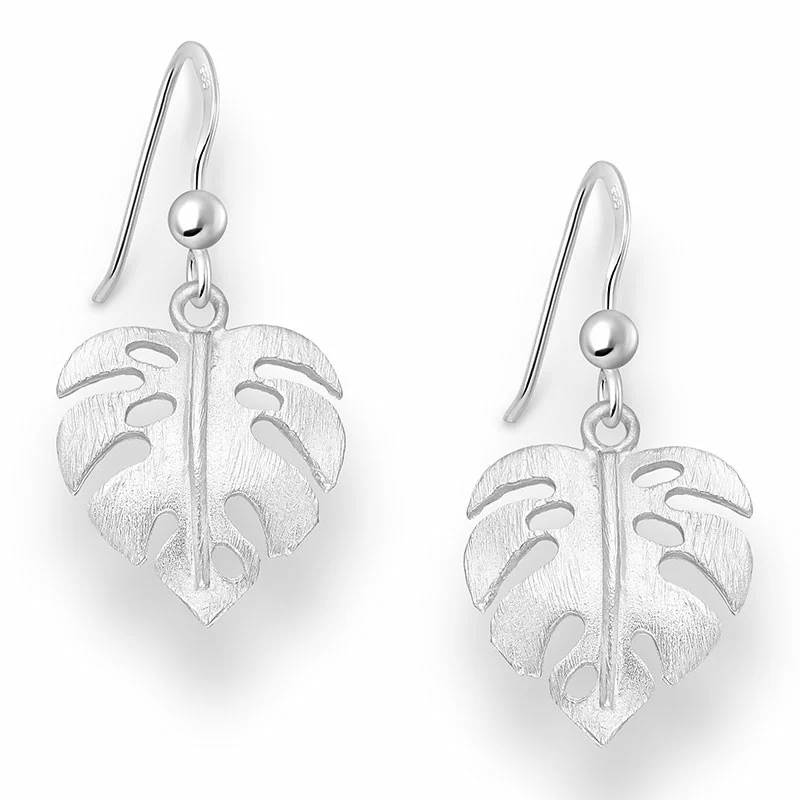 Lange blatt ohrringe in silber - Blatt Ohrringe