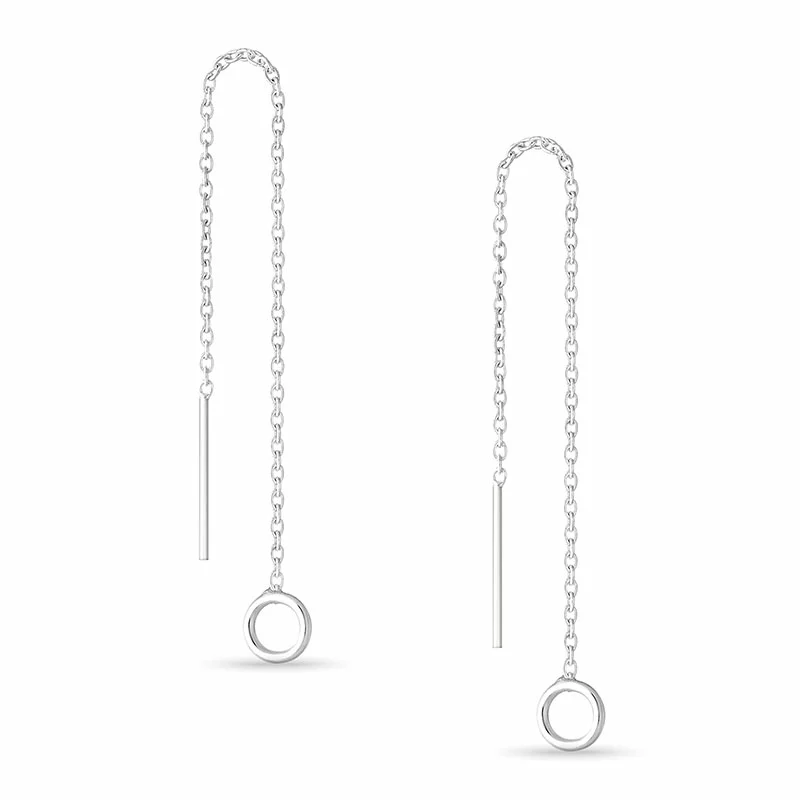 lange ketten ohrringe in Silber - Rund Ohrringe - Schöne Runder Ohrringe in modernen Designs