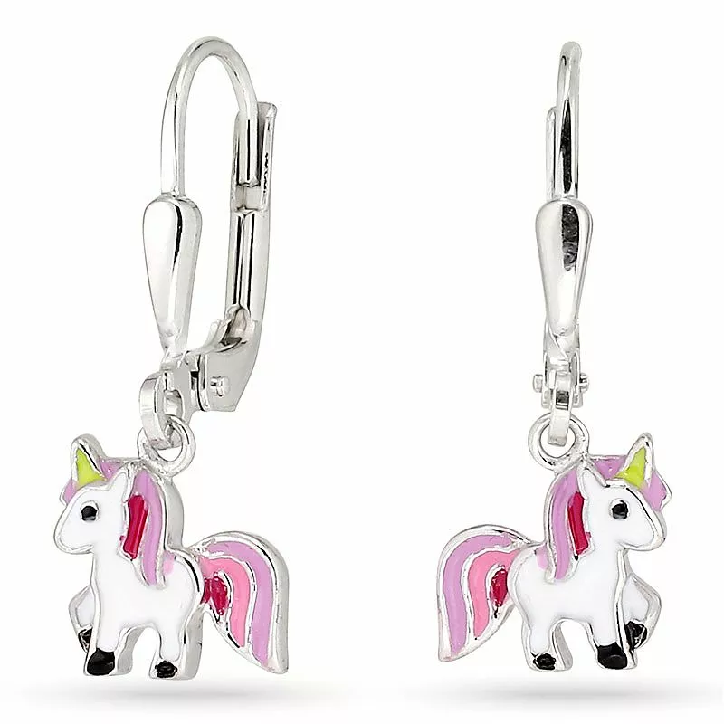 lange Einhorn Ohrringe in Silber - Little Ones - Ohrringe