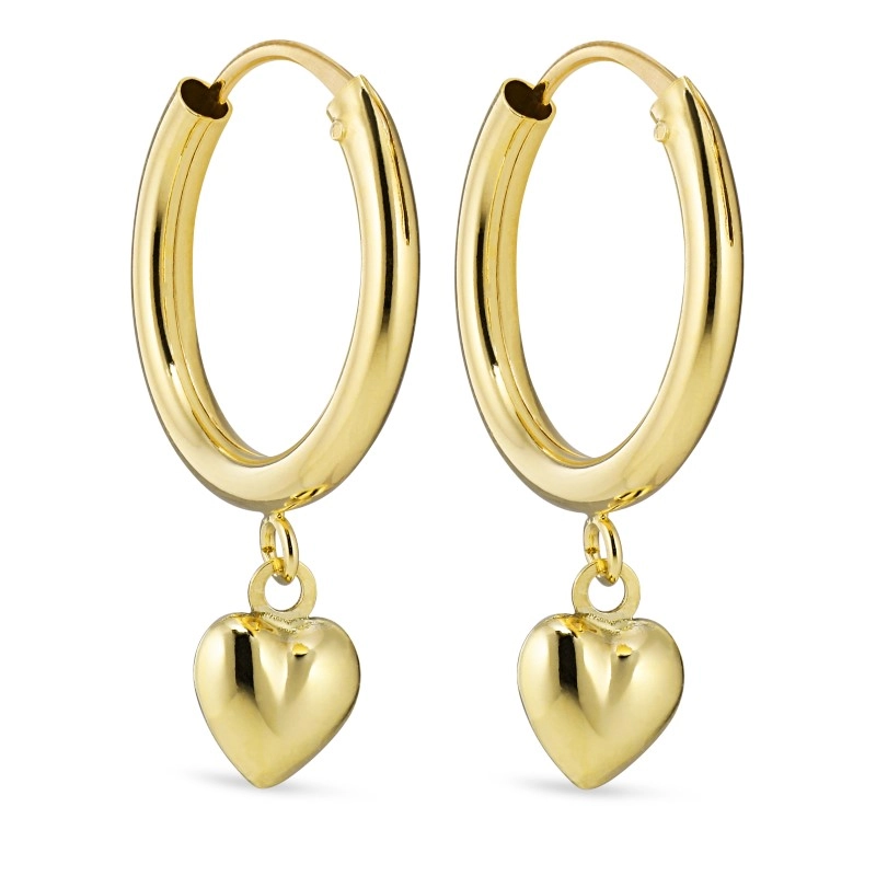 Herz Ohrringe in 9 Karat Gold - Gold Collection - Ohrringe