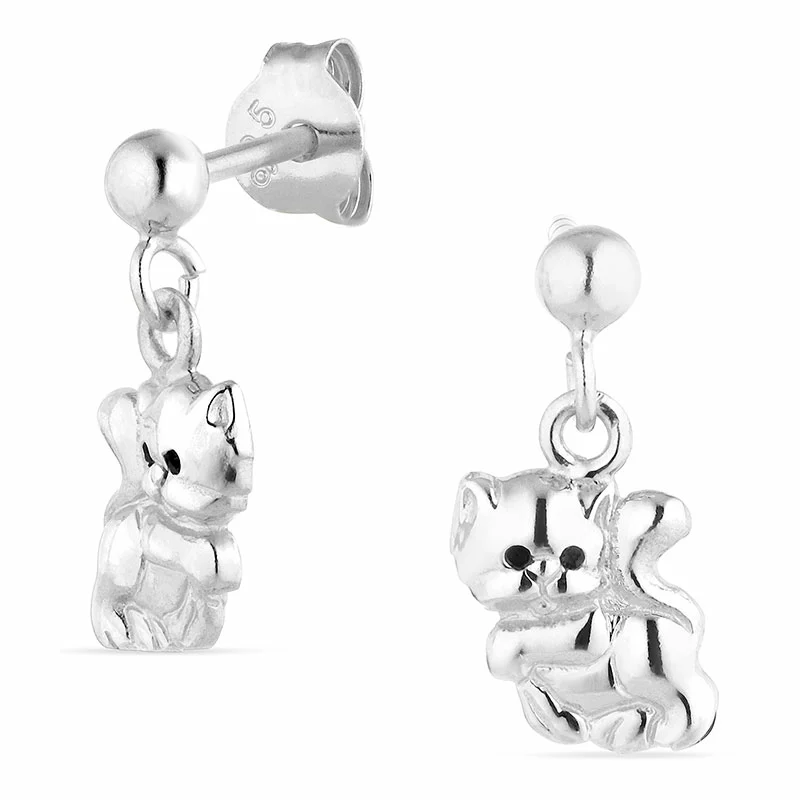Katzen Ohrstecker in Silber - Schmuck mit Katze formen - Schönen Katzenschmuck zu niedrigen Preisen