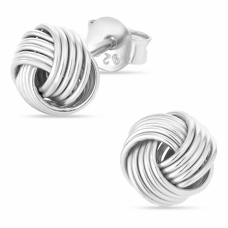 Knoten Ohrstecker in Silber - Silber Ohrringe