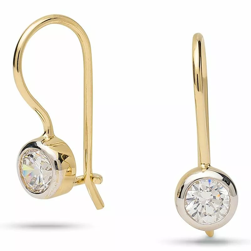 runden Zirkon Ohrringe in vergoldetem Sterlingsilber - Rund Ohrringe - Schöne Runder Ohrringe in modernen Designs