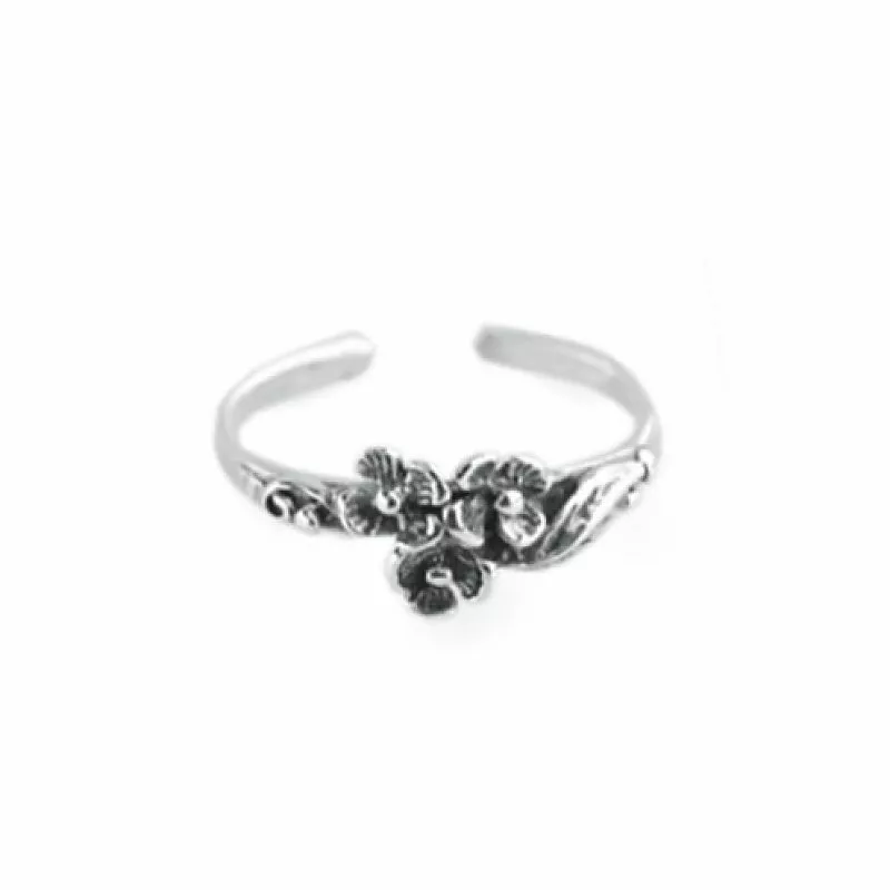 Blumen Zehenring aus Silber - Formen Blumen Zehenringe