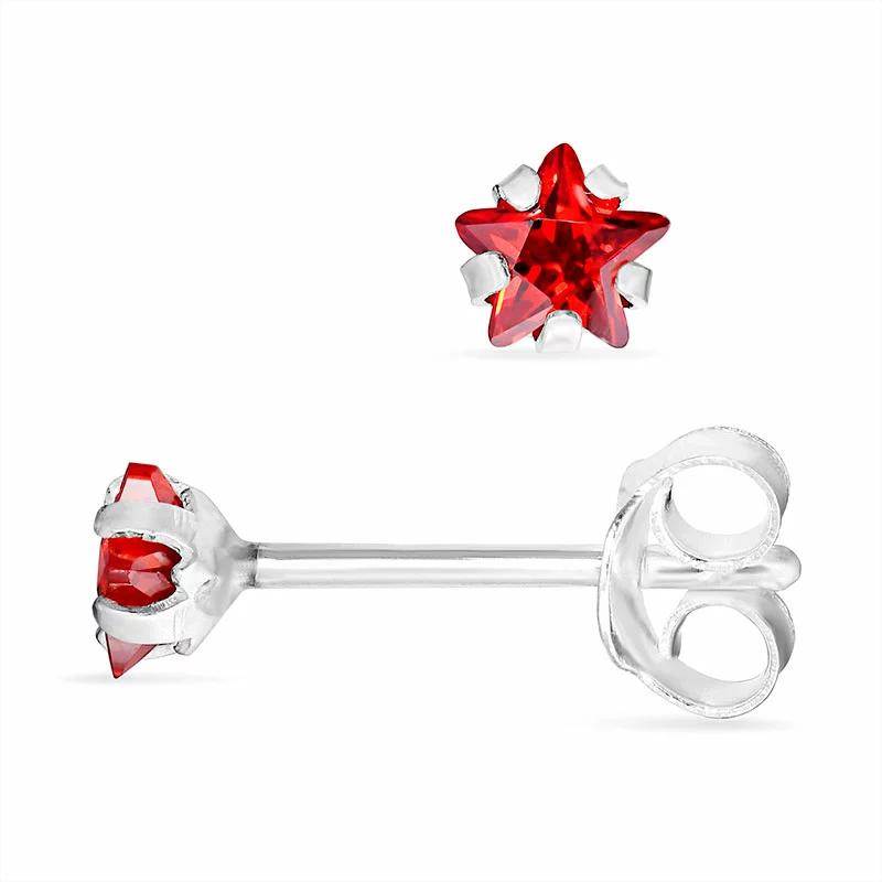 4 mm Stern Zirkon Ohrstecker in Silber - Little Ones - Ohrringe