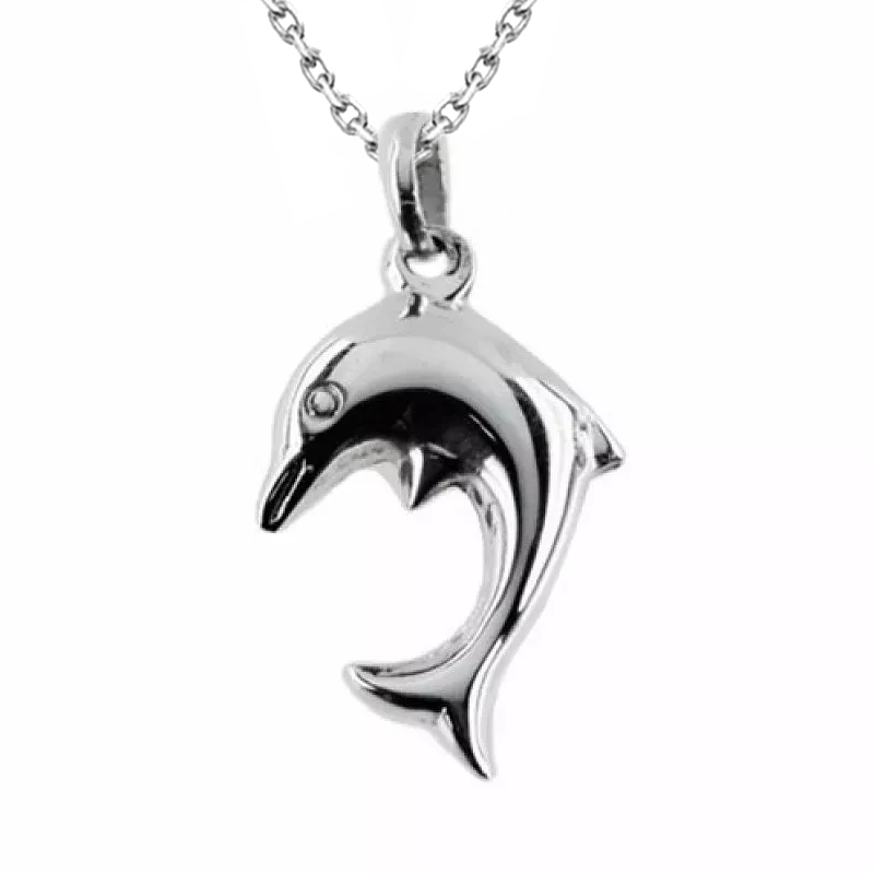 Delfin Halskette aus Silber und Anhänger aus Silber - Anhänger mit Delphin - Hübsche Anhänger - Schnelle Lieferung