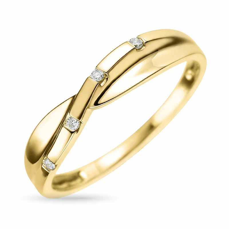 abstraktem Diamant Ring in 9 Karat Gold 0,03 ct - Schmuck mit Formen