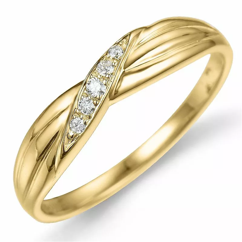 Diamant Ring in 9 Karat Gold 0,05 ct - Weiße Diamant Ringe