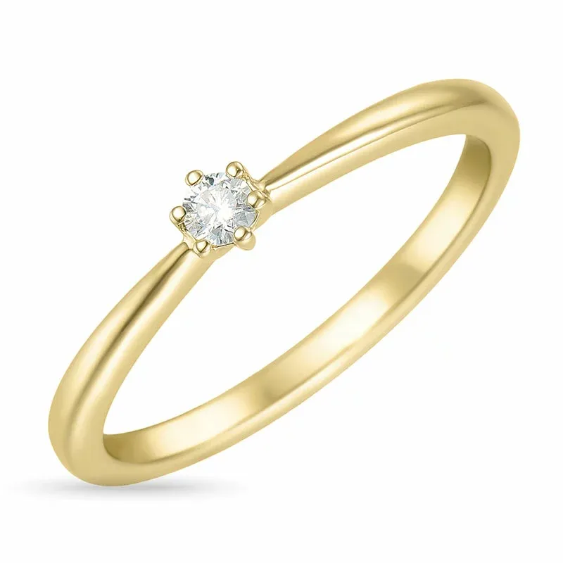 Diamant Solitärring in 9 Karat Gold 0,08 ct - Solitär Ring - Modernen Solitärringe, kaufen eine Solitärring hier