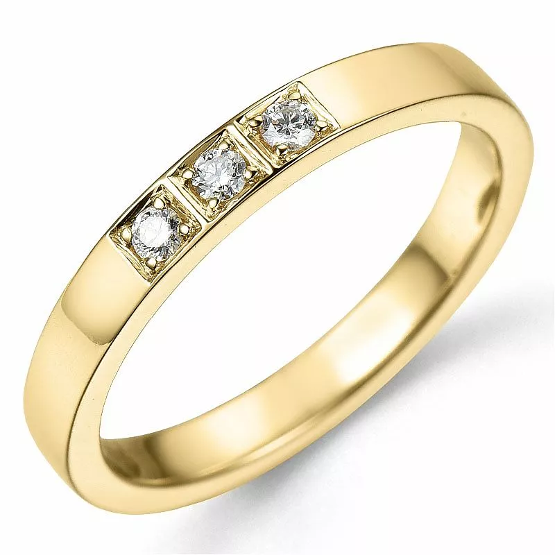 Diamant Gold Memoirering in 9 Karat Gold 0,09 ct - Memoirringe