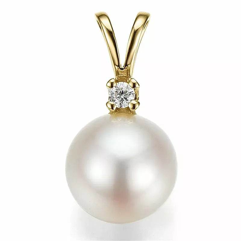 Perle Anhänger in 9 karat Gold 0,02 ct - Perlenschmuck - Schmuckstücke mit Perlen - Schnelle Lieferung