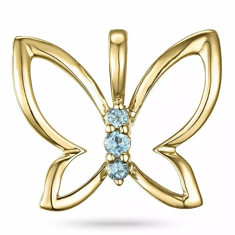 Schmetterlinge topas anhänger in 9 karat gold 0,05 ct - Anhänger mit Schmetterling - Bestellen Sie hier hübsche Anhänger