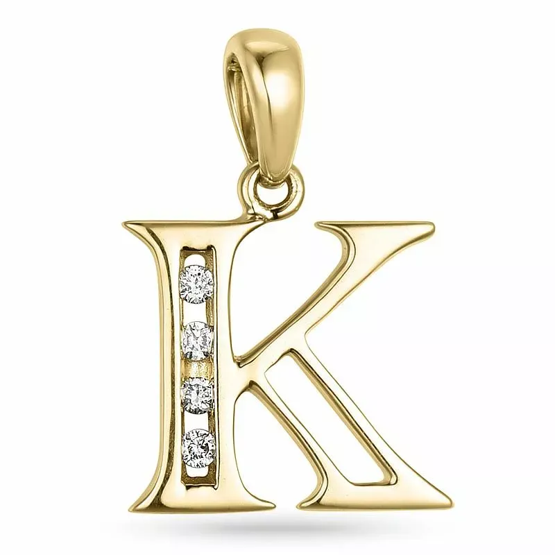 buchstab k Anhänger in 9 karat Gold 0,04 ct - Schmuck - Günstige Schmuck online kaufen hier auf Chanti
