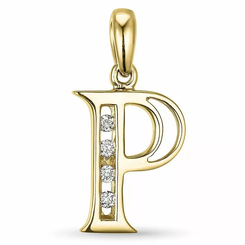 buchstab p Diamant Anhänger in 9 karat Gold 0,04 ct - Schmuck - Günstige Schmuck online kaufen hier auf Chanti