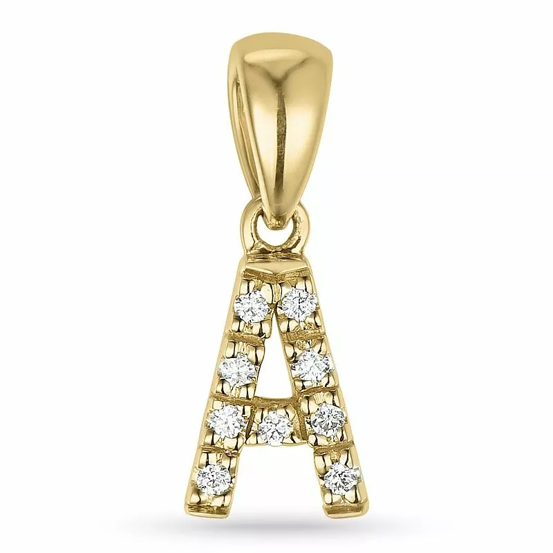 buchstab a Diamant Anhänger in 9 karat Gold 0,05 ct - Anhänger