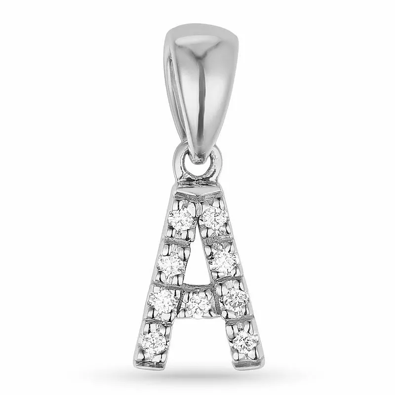 buchstab a Diamant Anhänger in 9 karat Weißgold 0,05 ct - Anhänger