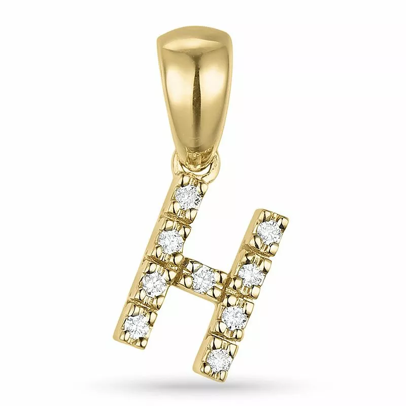 buchstab h Diamant Anhänger in 9 karat Gold 0,05 ct - Anhänger