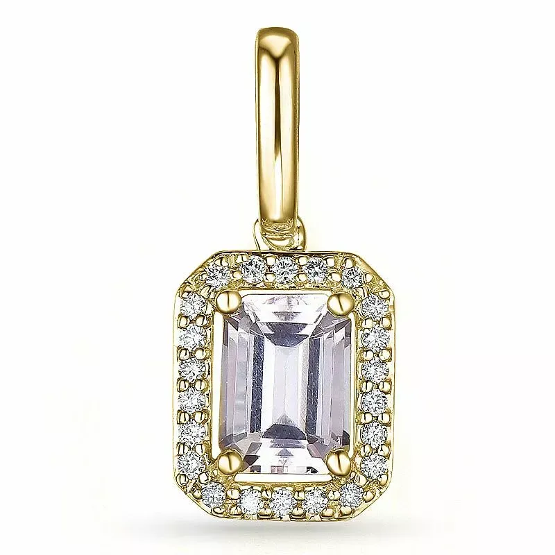 morganit Diamantanhänger in 9 karat Gold 0,78 ct 0,11 ct - Schmuck - Günstige Schmuck online kaufen hier auf Chanti
