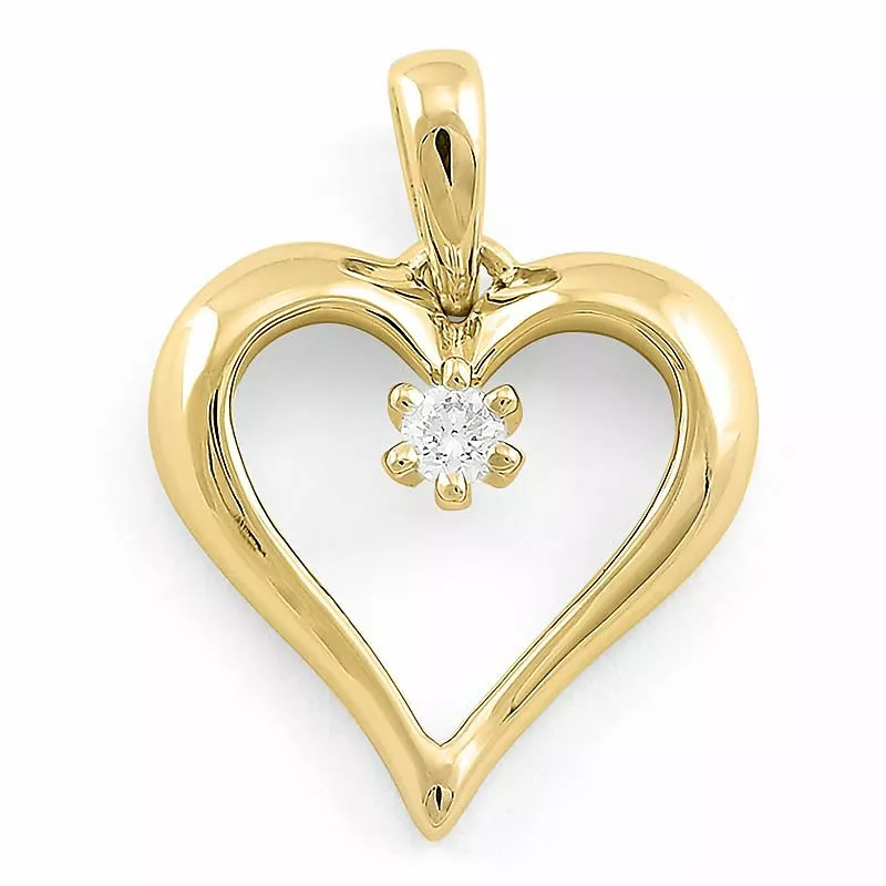 Herz Diamantanhänger in 9 karat Gold 0,08 ct - Schmuck mit Formen
