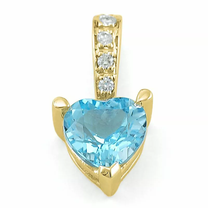 Topas Diamantanhänger in 9 karat Gold 0,03 ct 1,00 ct - Blautopasanhänger - Wählen Sie einen Anhänger in Blau - Online
