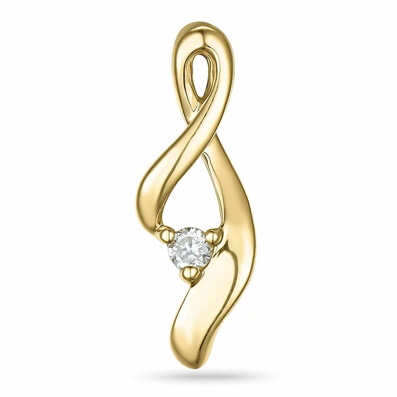 Abstraktem diamant anhänger in 9 karat gold 0,03 ct - Abstrakten Anhänger