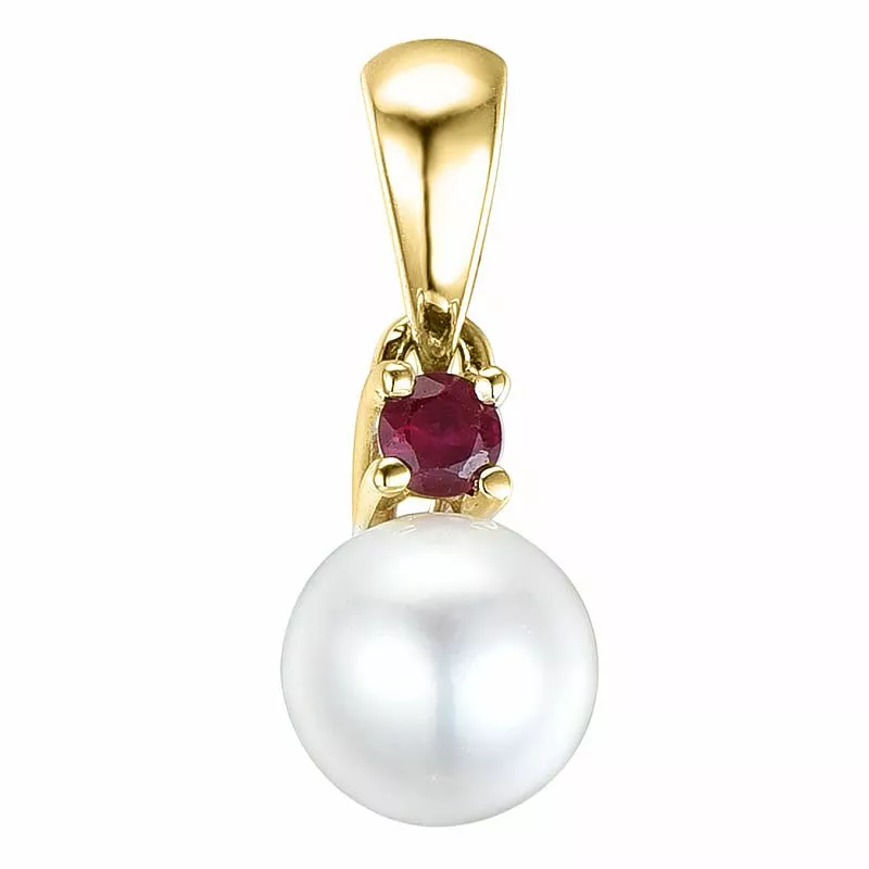 Perle Anhänger in 9 karat Gold 0,07 ct - Perlenschmuck - Schmuckstücke mit Perlen - Schnelle Lieferung