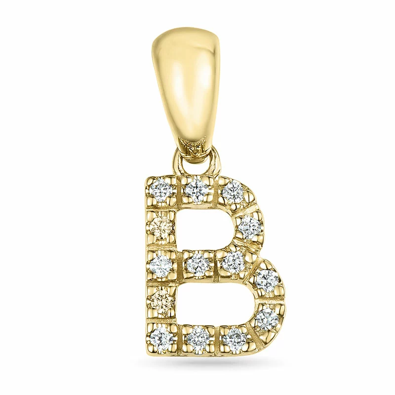buchstab b Diamant Anhänger in 9 karat Gold 0,084 ct - Schmuck mit Formen