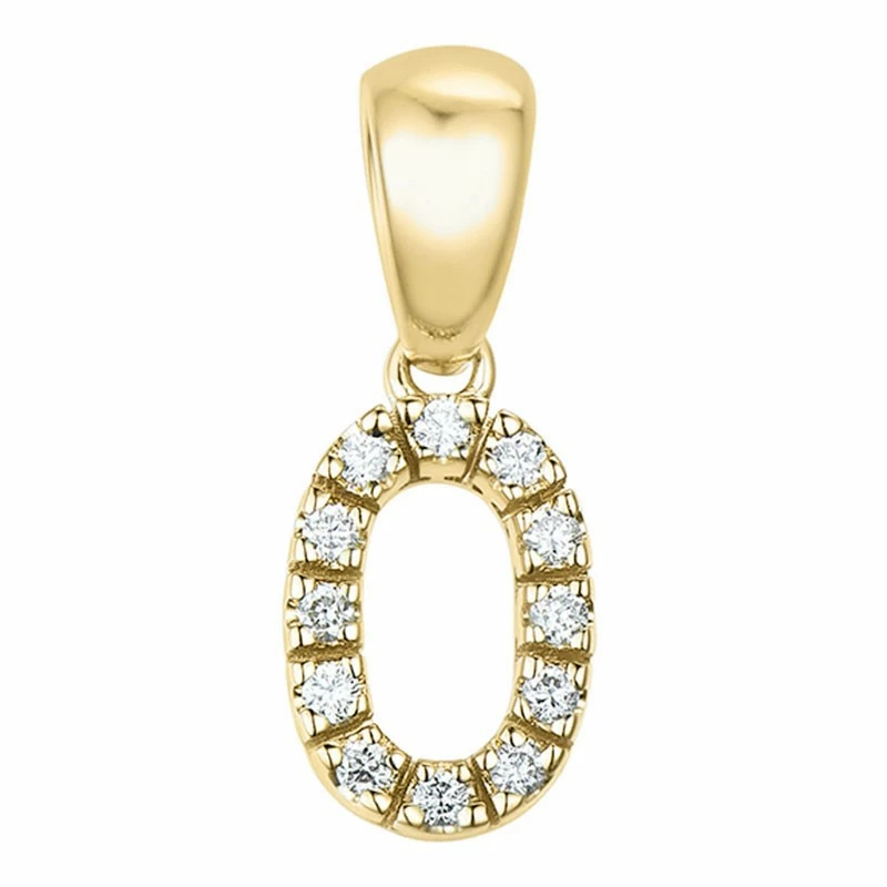 buchstab o Diamant Anhänger in 9 karat Gold 0,07 ct - Diamant Anhänger - Schöne Anhänger mit Diamanten