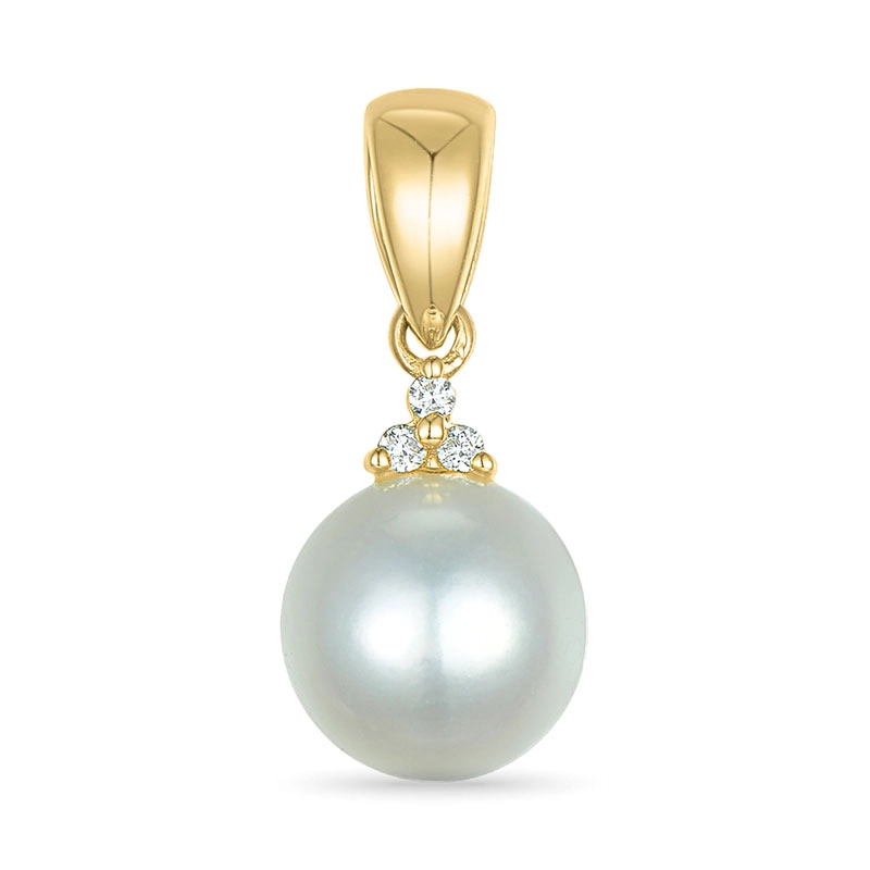 Perle Diamantanhänger in 9 karat Gold 0,02 ct - Naturperlen