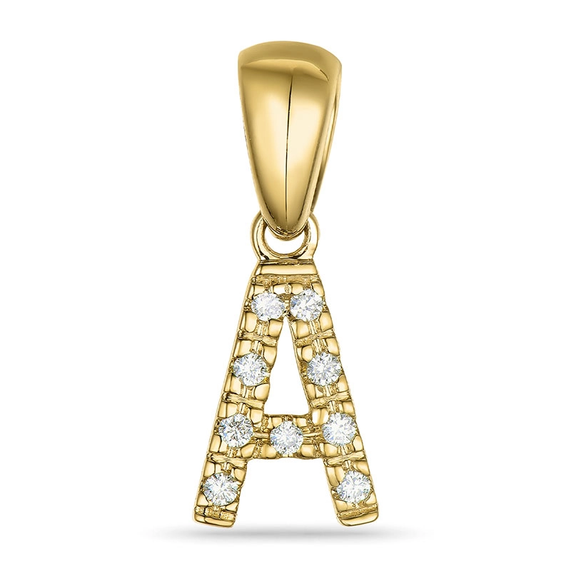 buchstab a Diamant Anhänger in 9 karat Gold 0,05 ct - Schmuck mit Formen