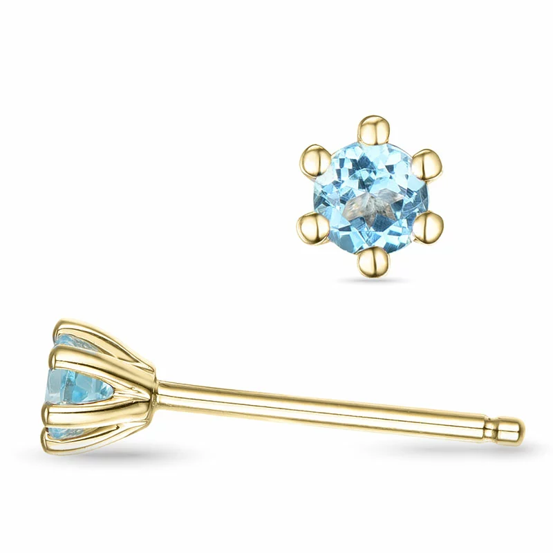 2 x 0,14 ct Topas Solitärohrstecker in 9 Karat Gold mit Topas - Ohrringe mit Solitär