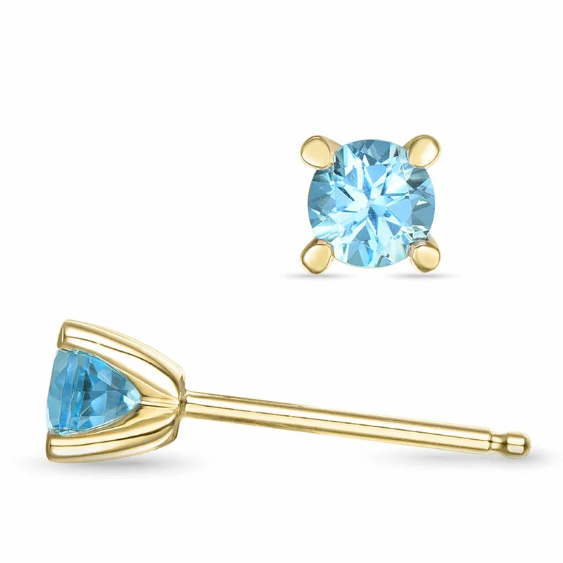2 x 0,30 ct Topas Solitärohrstecker in 9 Karat Gold mit Topas - Ohrringe mit 2 x 0,30 ct Solitär - Schöne Ohrringe mit Solitär