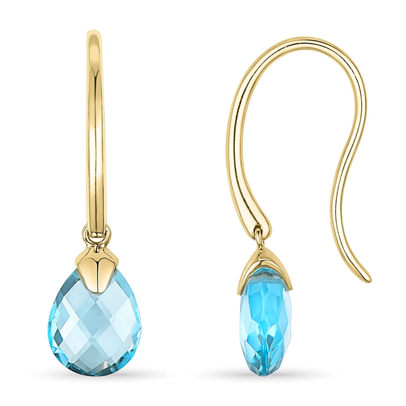 Blautopas Ohrringe in 9 Karat Gold mit Topas - Topas Ohrringe - Große Auswahl an Topasohrringen