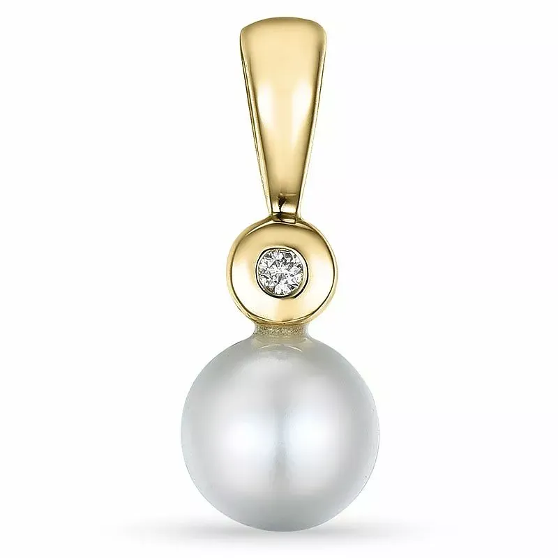 Perle Diamantanhänger in 9 karat Gold 0,01 ct - Schmuck - Günstige Schmuck online kaufen hier auf Chanti