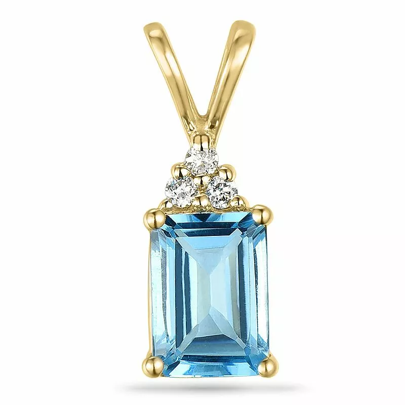 Viereckigem topas diamantanhänger in 9 karat gold 0,03 ct 1,20 ct - Topas Anhänger - Günstige Anhänger mit Topas bei Chanti