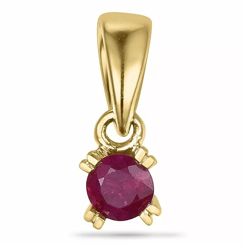 Runder rubin anhänger in 9 karat gold 0,13 ct - Runder Anhänger - Günstiger Anhänger für jeden Geschmack