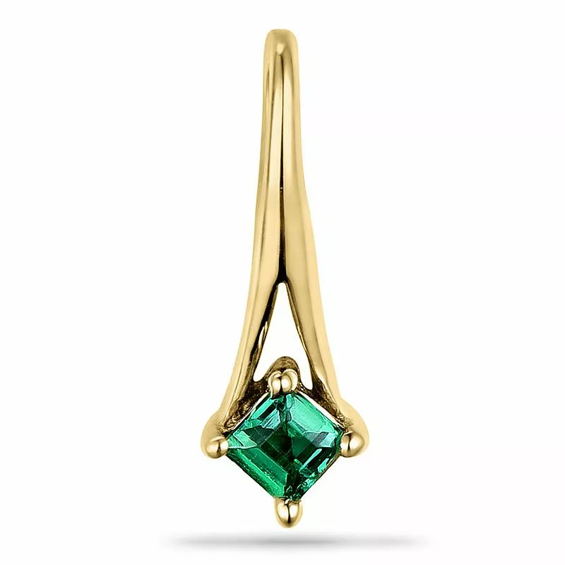 Viereckigem smaragd anhänger in 9 karat gold 0,11 ct - Eckig Anhänger