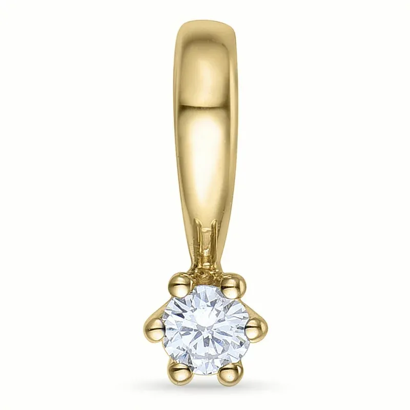 Diamant Solitäranhänger in 9 karat Gold 0,05 ct - Anhänger mit 1 x 0,05 ct Solitär - Finden Sie günstige Anhänger