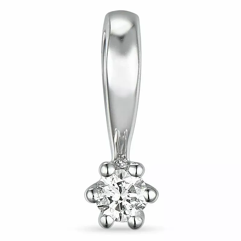 Diamant Solitäranhänger in 9 karat Weißgold 0,05 ct - Anhänger mit 1 x 0,05 ct Solitär - Finden Sie günstige Anhänger