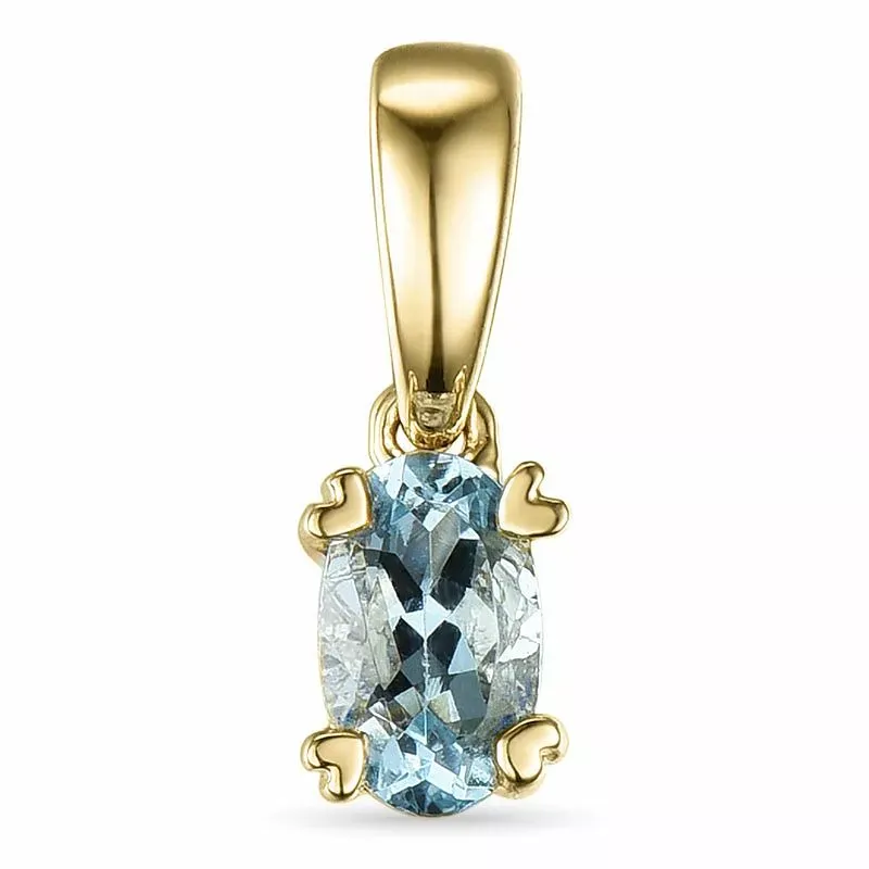 Aquamarin Anhänger in 9 karat Gold 0,20 ct - Anhänger mit Aquamarin - Blaue Anhänger in tollem Design