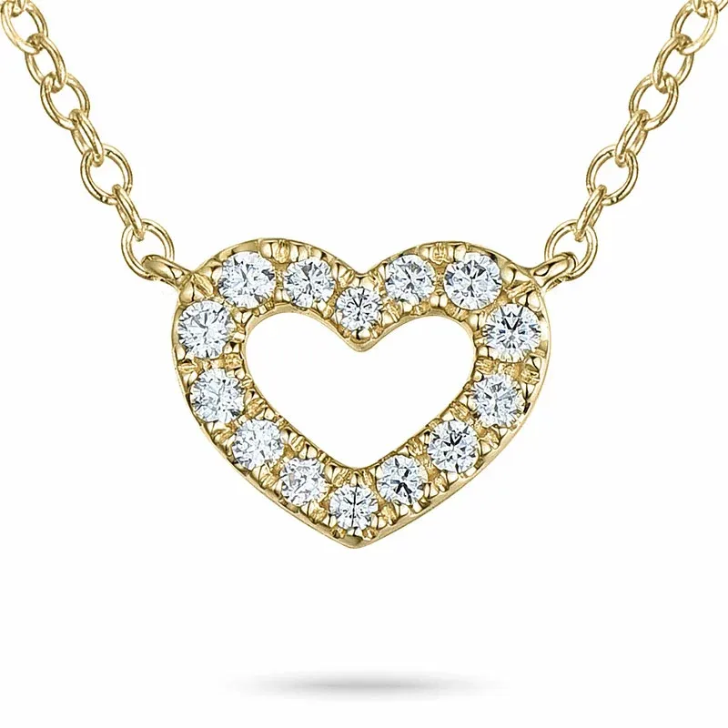 45 cm Halskette mit Anhänger aus 9 Karat Gold 0,10 ct - Herzkette - Schöne Herzketten können Sie hier bestellen
