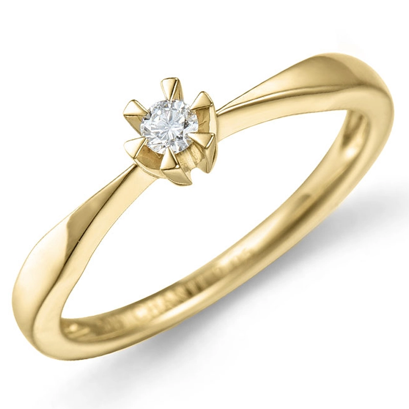 0,05 ct Solitärring in 14 Karat Gold 0,05 ct - Solitärringe 1 x 0,05 ct - Gute Auswahl an Solitärringen online